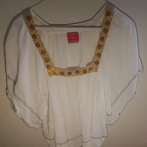 Free people top with silver and gold detailing